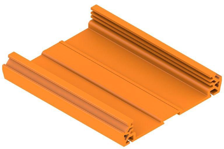 Tragschienengehäuse RS 80 orange Strangprofil Breite: 2000 mm