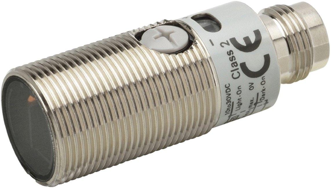 Fotoelektri. Sensor M18 axial Metallgehä. rote LED Erkennung transpar. Objekten