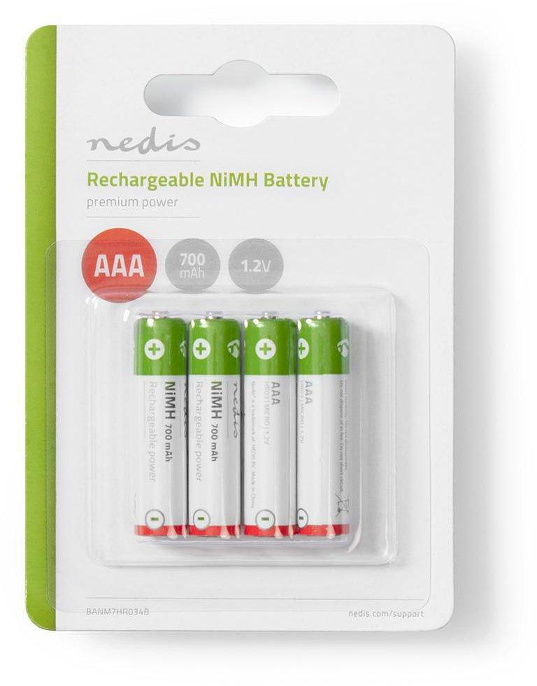 Wiederaufladbarer Ni-MH-Akku AAA 1,2VDC 700mAh 4-Blister vorgeladen