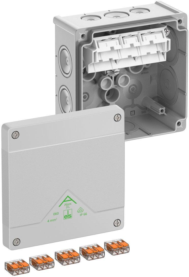Abzweigkasten IP66 max. L.quersch. 4² IK07 SK II Ui 450V AC Ui 450V DC DLG VDE