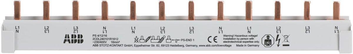 PS4/12/16 Phasenschiene 4Ph.,12Pins,16qmm