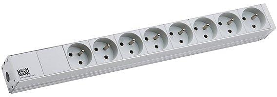 Steckdosenleiste 19 Zoll 1HE 8xUTE 1xKlemme