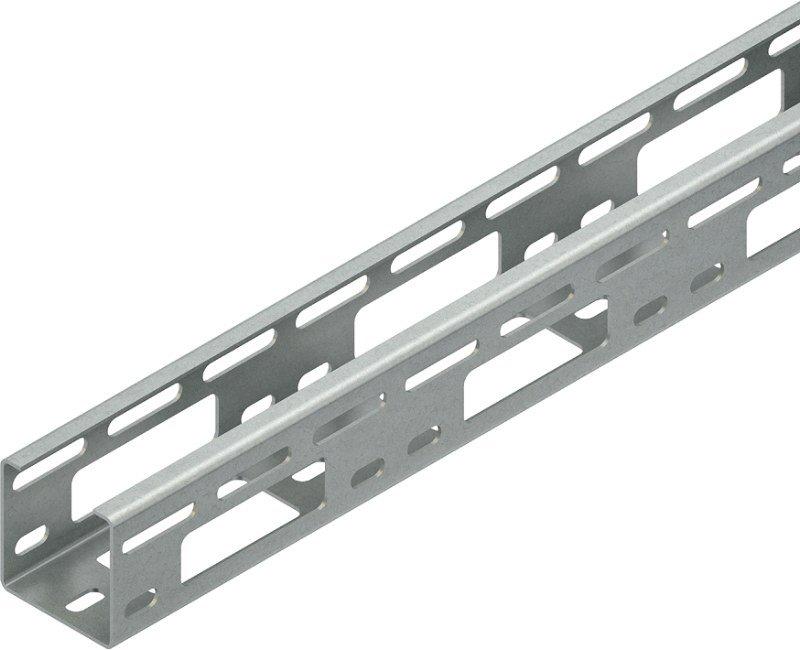 Verteilerrinne Leuchtentragschiene 50x50x3000mm t1,5 mm gelocht Stahl bandverzi.