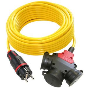 PVC-Baustellen-Verlängerungsleitung 10 m K35 3G2,5 mit 3-f Vollg.-Hängekupplung
