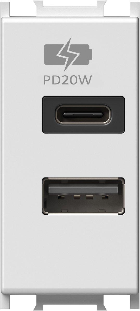 USB A+C Ladegerät EM69 Power Delivery 20W weiß