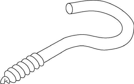 Lusterhaken 21/60 Holz-Schraubengewinde verz. Stahldraht Ø 4 mm