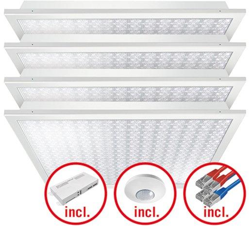 LED-Leuchtenset mit prismatischer (CRYSTAL) Abdeckung (Diffusor)
