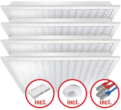 LED-Leuchtenset mit prismatischer (CRYSTAL) Abdeckung (Diffusor)