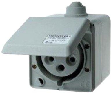 AP CEE-Wandsteckdose Cepex 32A 5p 400V 6h IP44 lichtgrau o.Schloss