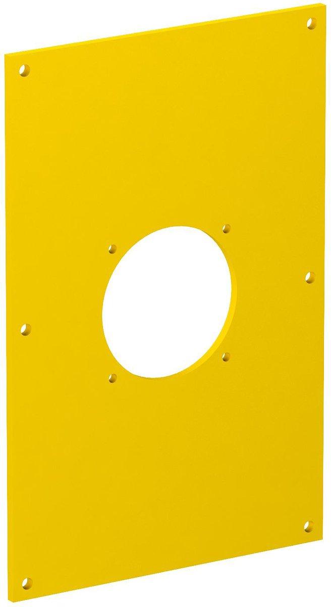 Abdeckplatte für 1x Steckdose 38x38 160x105x3mm PVC rapsgelb 1021