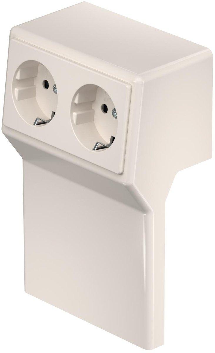 Geräteträger RAUDUO 40x105 2f Steckd. 9001 PVC cremeweiß 9001