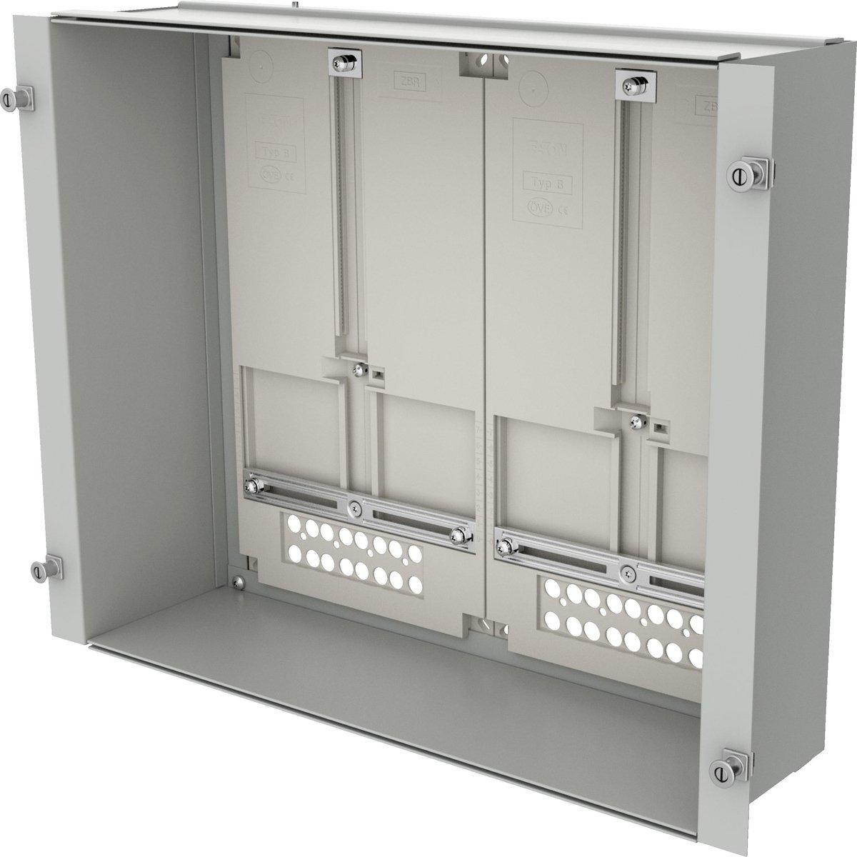 ProfiSNAP Zählerwanne bestückt mit 2 Zählerplatten für MSW H x B = 400 x 600&nbsp;mm