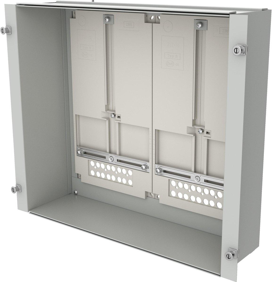 ProfiSNAP Zählerwanne bestückt mit 2 Zählerplatten für MSW H x B = 425 x 600&nbsp;mm