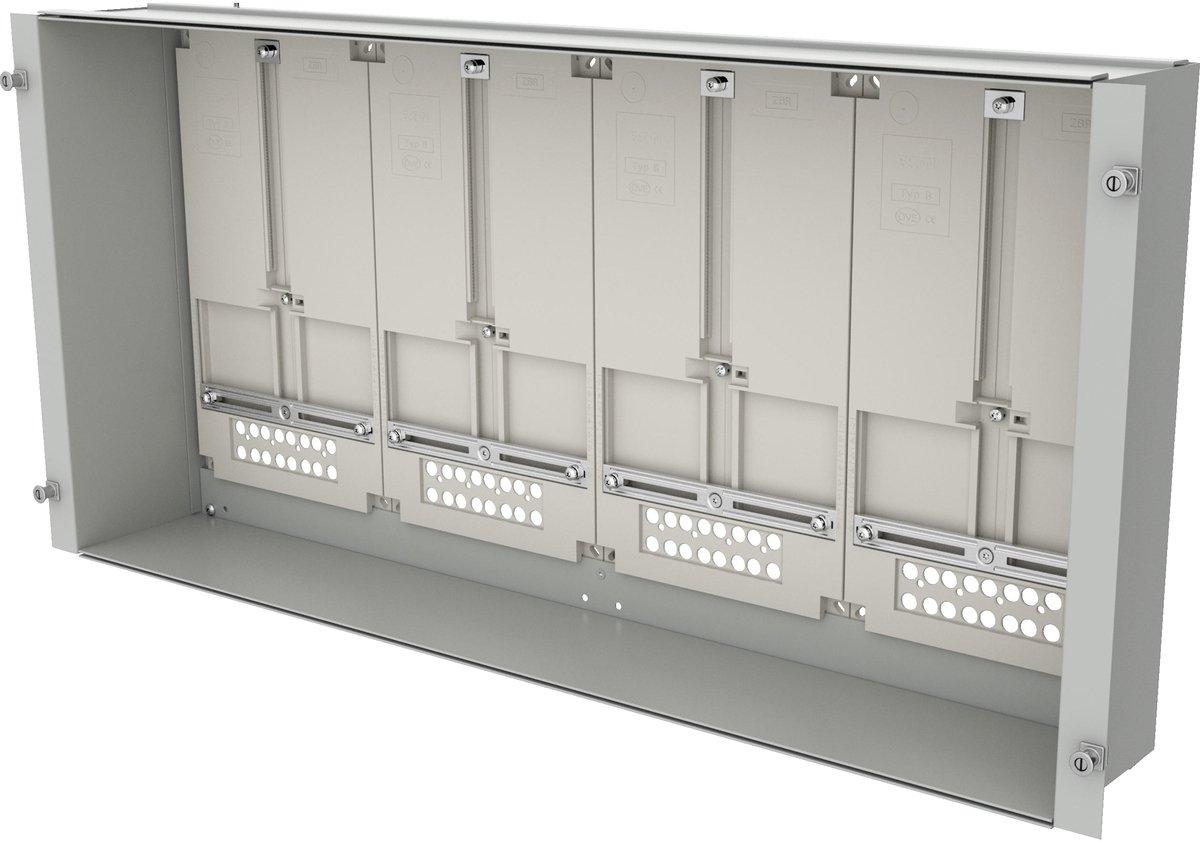 ProfiSNAP Zählerwanne bestückt mit 4 Zählerplatten für MSW H x B = 425 x 1000&nbsp;mm