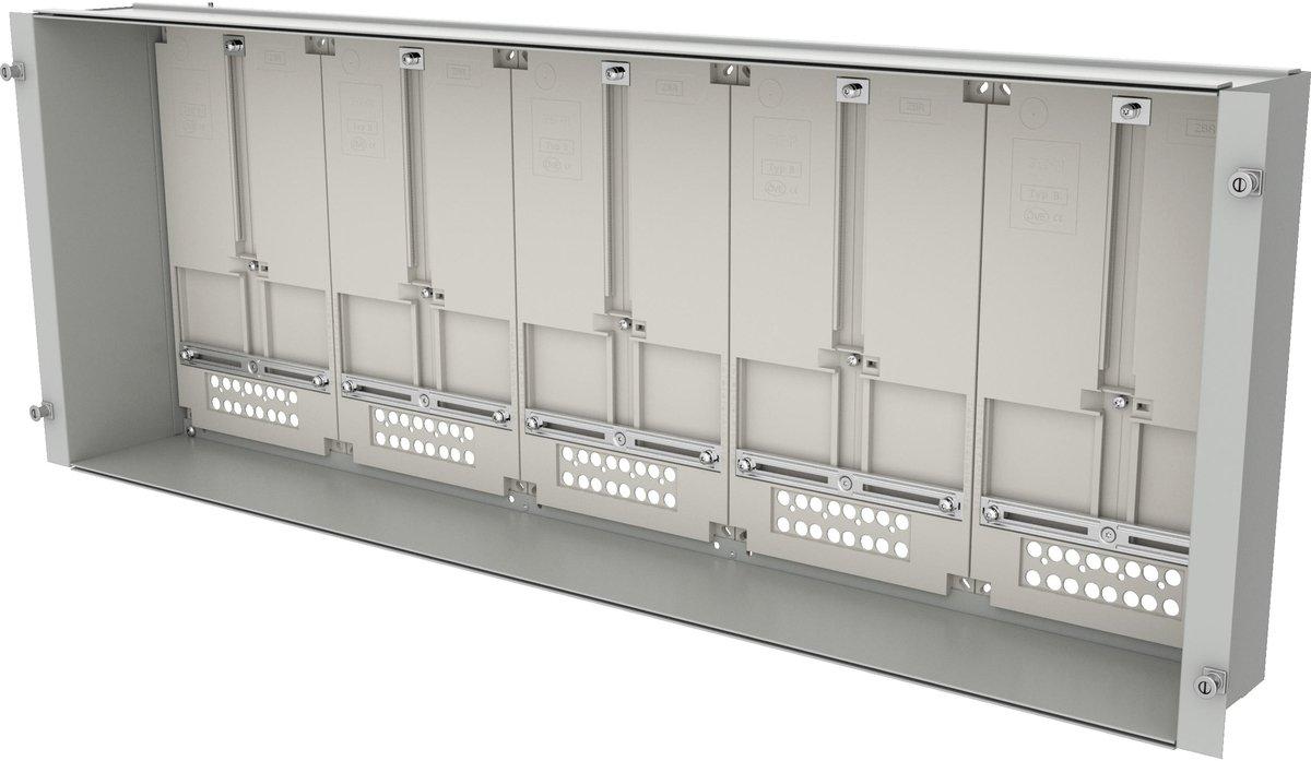 ProfiSNAP Zählerwanne bestückt mit 5 Zählerplatten für MSW H x B = 400 x 1200&nbsp;mm