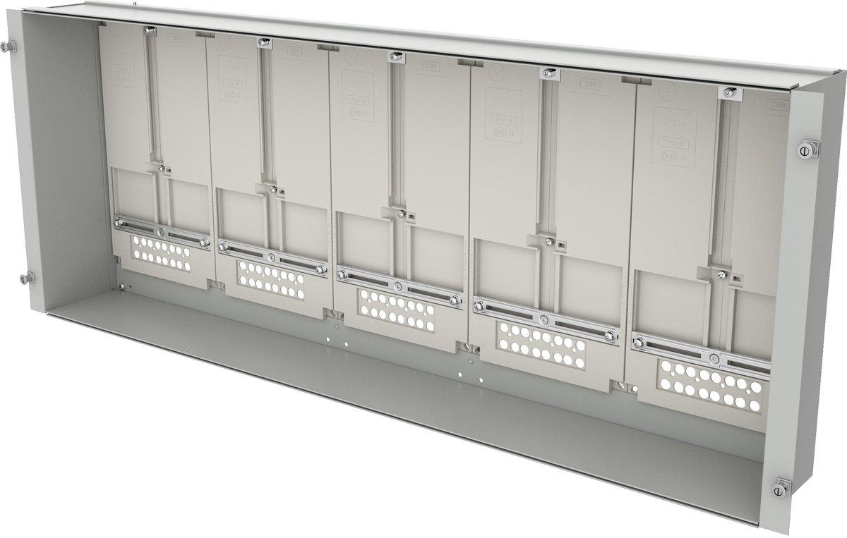 ProfiSNAP Zählerwanne bestückt mit 5 Zählerplatten für MSW H x B = 425 x 1200&nbsp;mm
