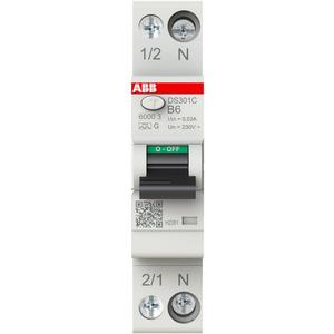 FI/LS Schmalbau Typ AG kurzzeitverzögert 1+N-polig Charakteristik B 6A 30mA 6kA