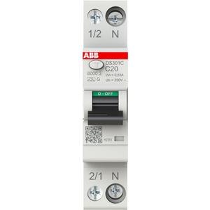 FI/LS Schmalbau Typ AG kurzzeitverzögert 1+Npolig Charakteristik C 20A 30mA 6kA