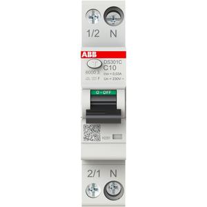 FI/LS Schmalbau Typ F mischfrequenzsensitiv 1+N-polig Char C 10A 30mA 6kA