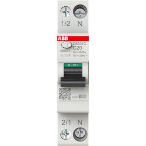 FI/LS Schmalbau Typ F mischfrequenzsensitiv 1+N-polig Char C 20A 30mA 6kA