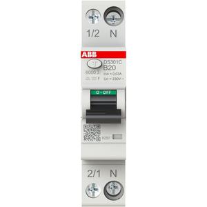FI/LS Schmalbau Typ F mischfrequenzsensitiv 1+N-polig Char B 20A 30mA 6kA