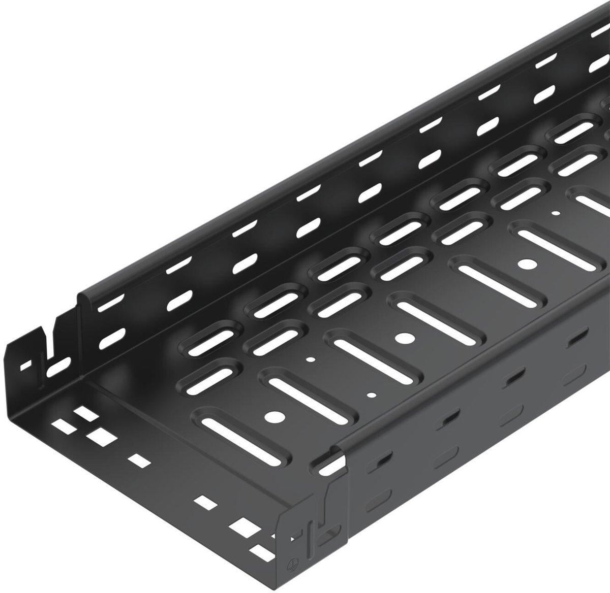 Kabelrinne RKSM Magic mit Schnellverbindung 60x200x3050 Stahl PES135 tiefschwarz