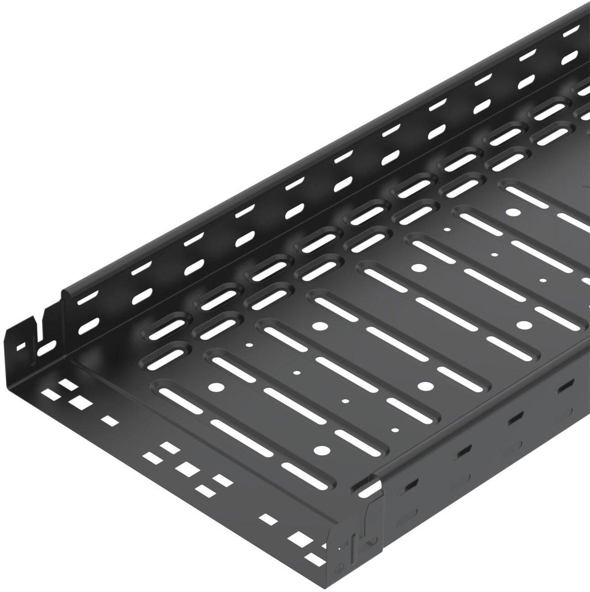 Kabelrinne RKSM Magic mit Schnellverbindung 60x300x3050 Stahl PES135 tiefschwarz