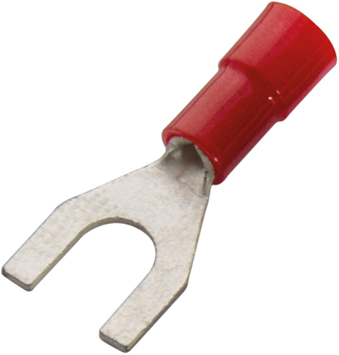 Gabelkabelschuh isoliert 0,5 - 1,5 mm² M4 PVC rot