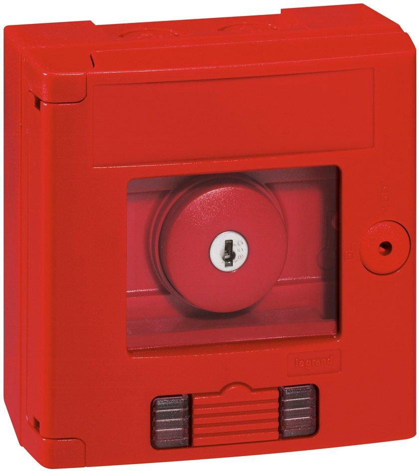 Sicherheitskasten IP44-IK07 mit Pilz-Schlüsseltaster und LED-Leuchtmelder 1Ö/1S