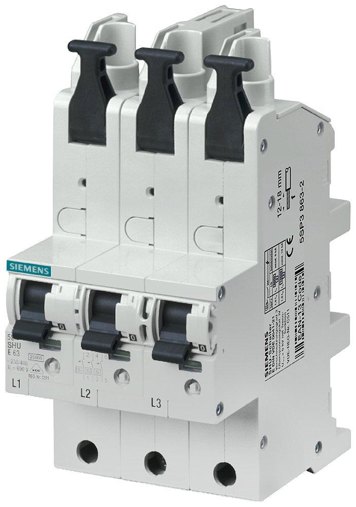 Hauptleitungsschutzschalter (SHU) 3x 1-polig E 63A 230/400V