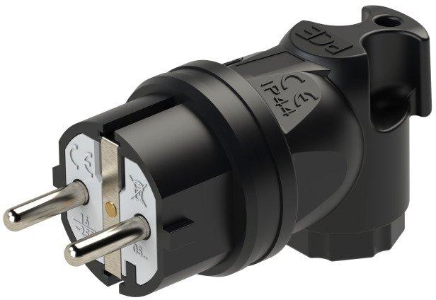 Schutzkontaktstecker Gummi abgewinkelt 16A 250V IP44