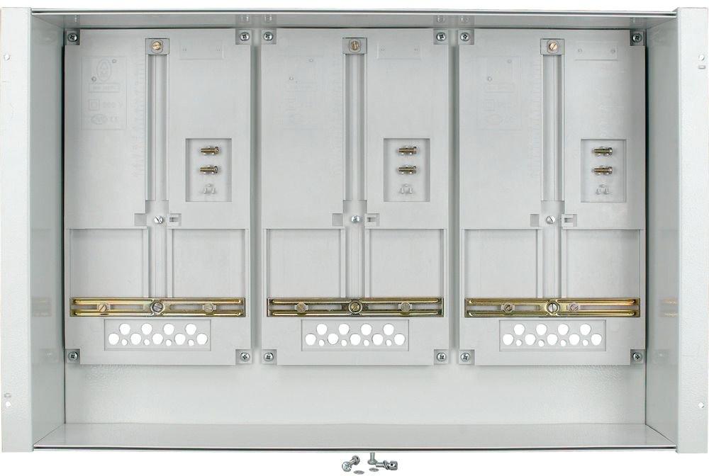 Zählerwanne bestückt mit Zählerplatte H x B = 450 x 800&nbsp;mm