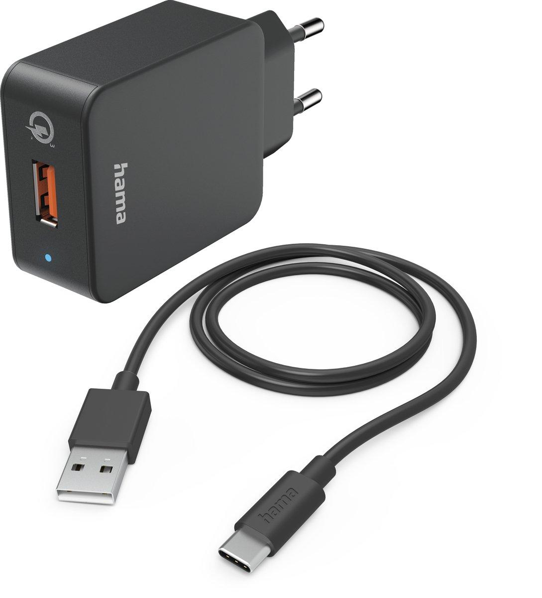 Schnellladegerät mit Ladekabel USB-C 19,5 W 1,5 m Schwarz