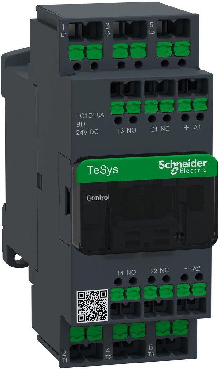 Leistungsschütz LC1D 3-polig 1S / 1Ö 7,5 kW 18 A 400 V AC3 Spule 24 V DC Snap IN