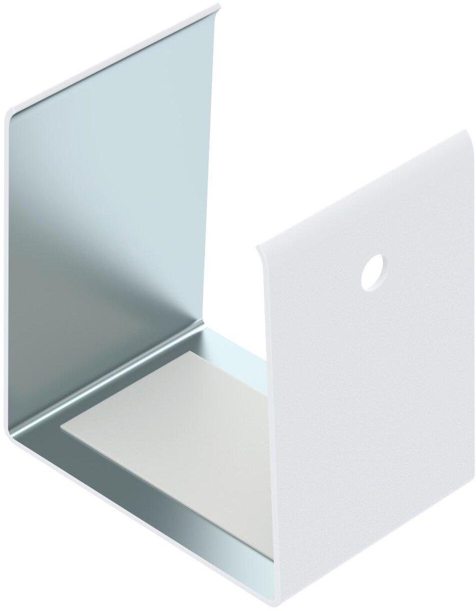 Stoßstellenabdeckung f Kanalbreite 40 mm 44,6x30x42,6 Stahl pulverbeschich. weiß