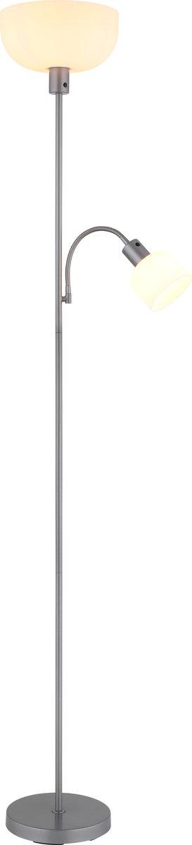 Stehleuchte 1xE27 60W + 1xE14 40W Hinton Silber