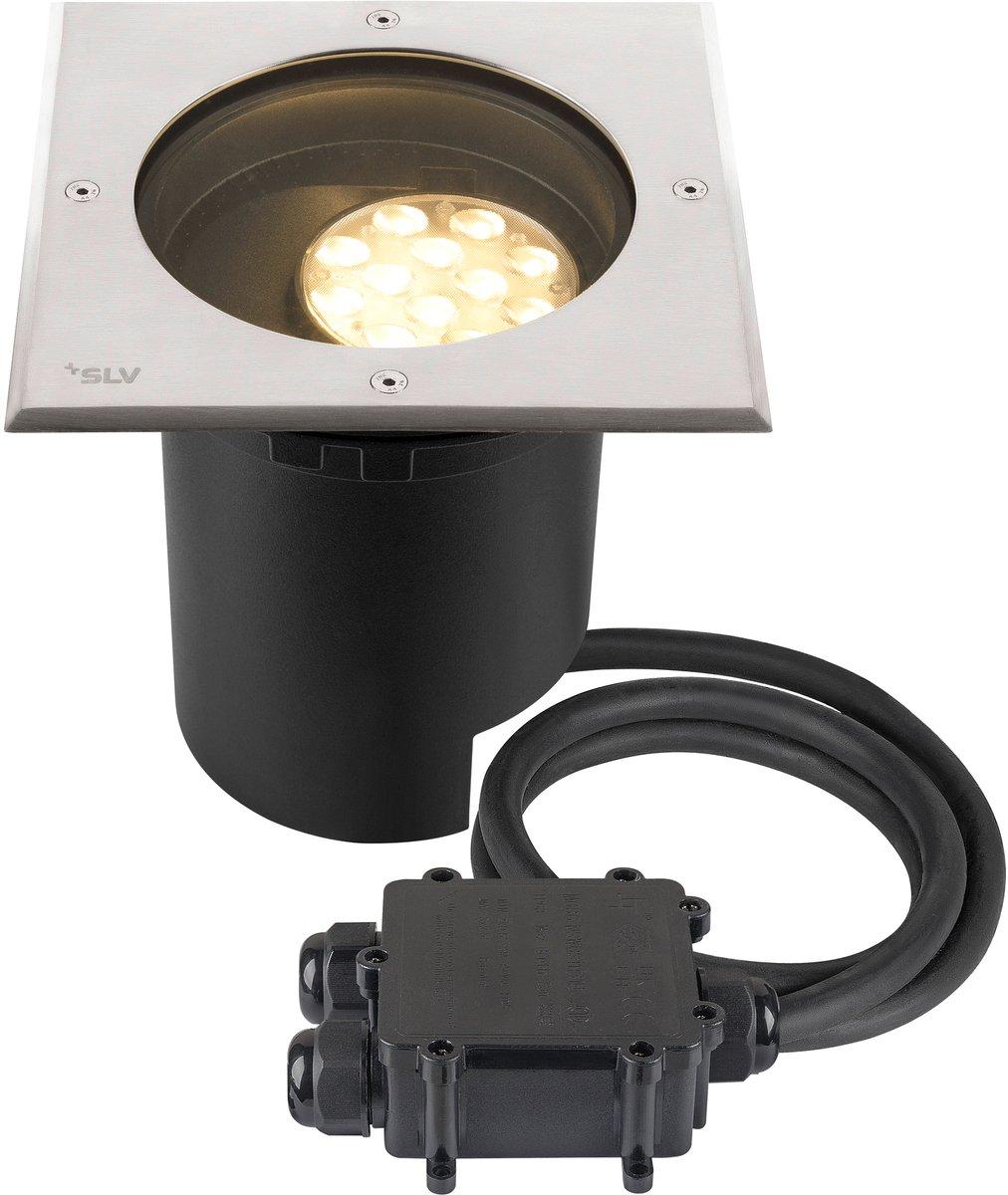 DASAR L Bodeneinbauleuchte asym. 3000K IP65/IP67 quadratisch edelstahl schwarz