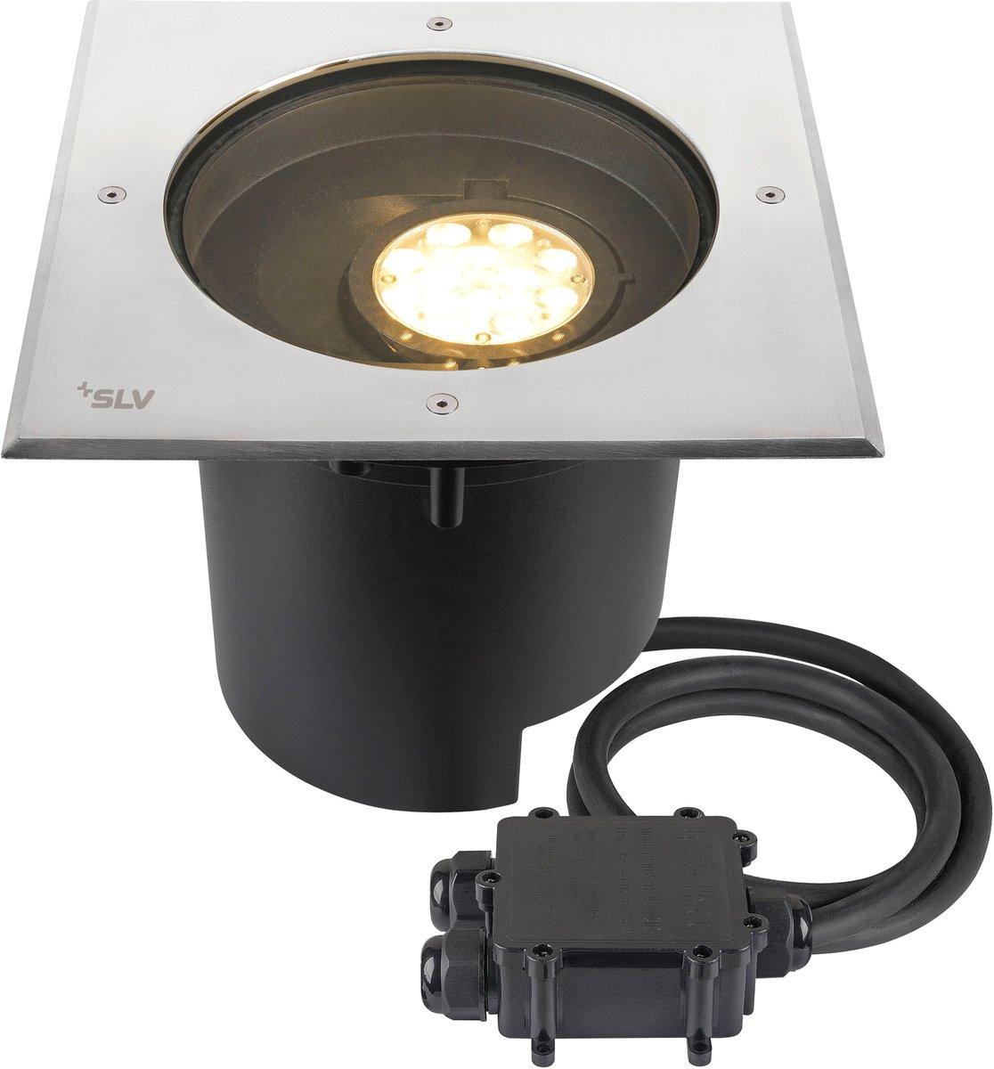 DASAR XL Bodeneinbauleuchte asym. 3000K IP65/IP67 quadratisch edelstahl schwarz