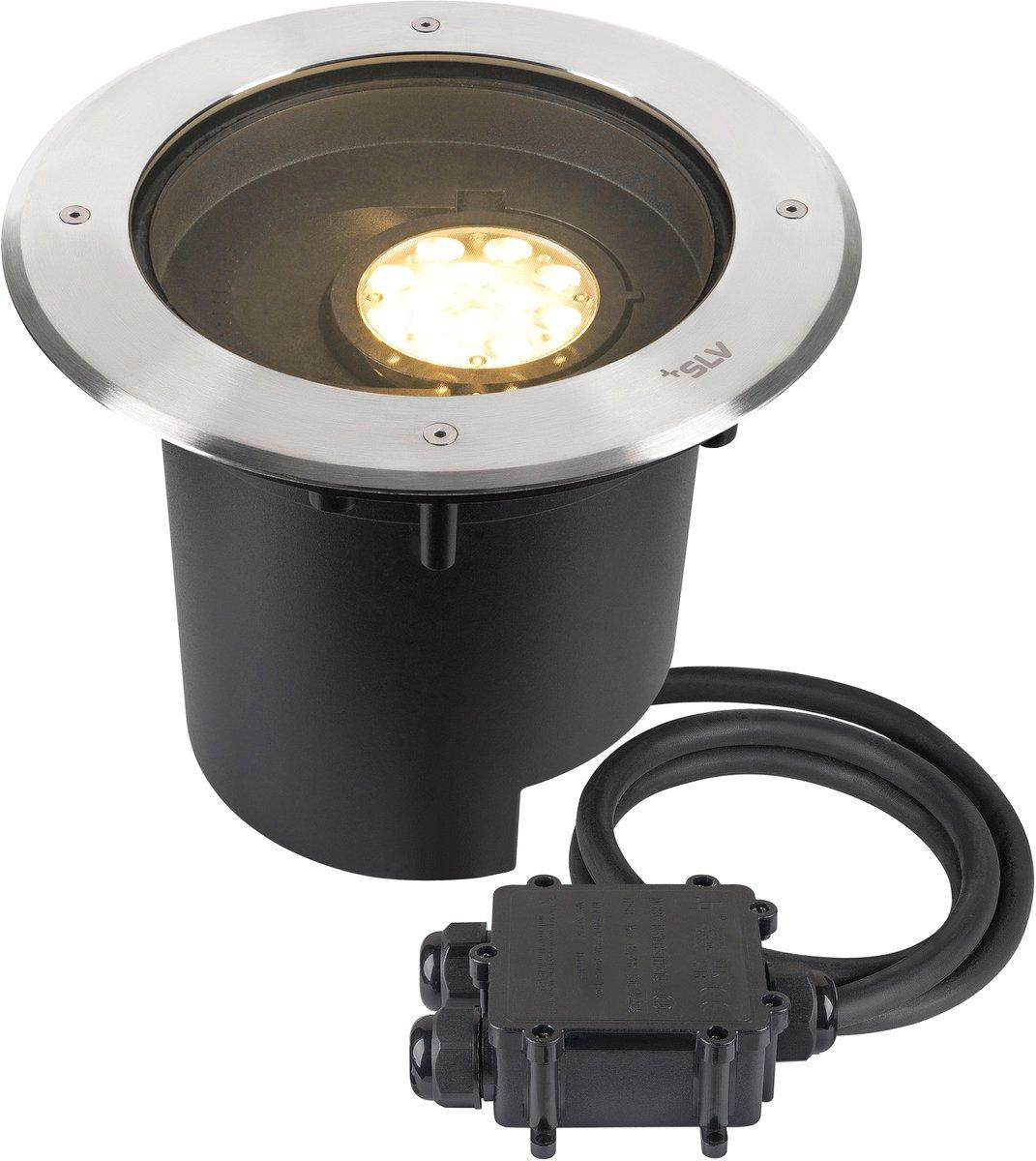 DASAR XL Bodeneinbauleuchte asym. 3000K IP65/IP67 rund edelstahl schwarz