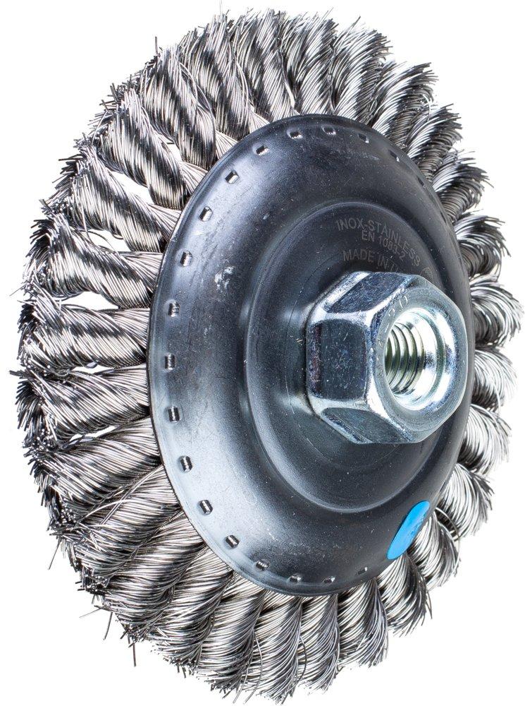 Kegelbürste gezopft KBG Ø 125x15 mm M14 Edelstahl-Draht-Ø 0,35 mm
