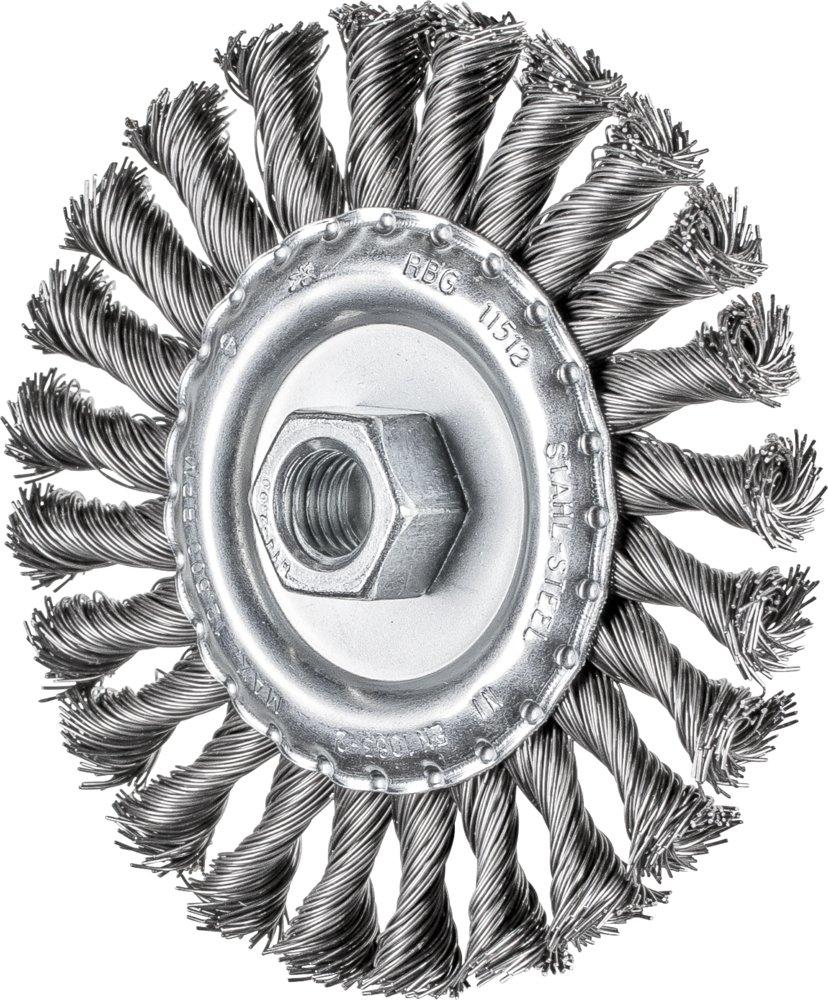 Rundbürste gezopft RBG Ø 115x12 mm M14 Stahl-Draht-Ø 0,50mm Winkelschleifer