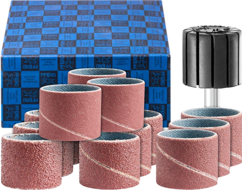 Schleifhülsen-Set 13-tlg Korund Ø 22x20mm A60,80,150,240 mit Halter Schaft-Ø 6mm