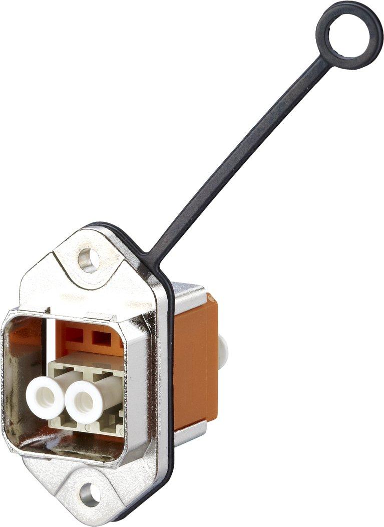 Industry IP67 V14 bulkhead Normbefestigung + LC-D MM adapteinsert