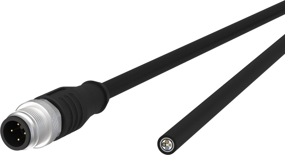 M12 Sensor-/Aktorleitung A-kodiert 2 m M12 Stecker gerade - freies Leitungsende