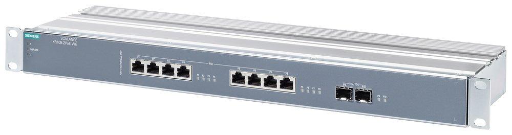SCALANCE XR108-2PoE WG unmanaged switch 19 rack- 8 x 1GE PoE 2 x SFP 10GE