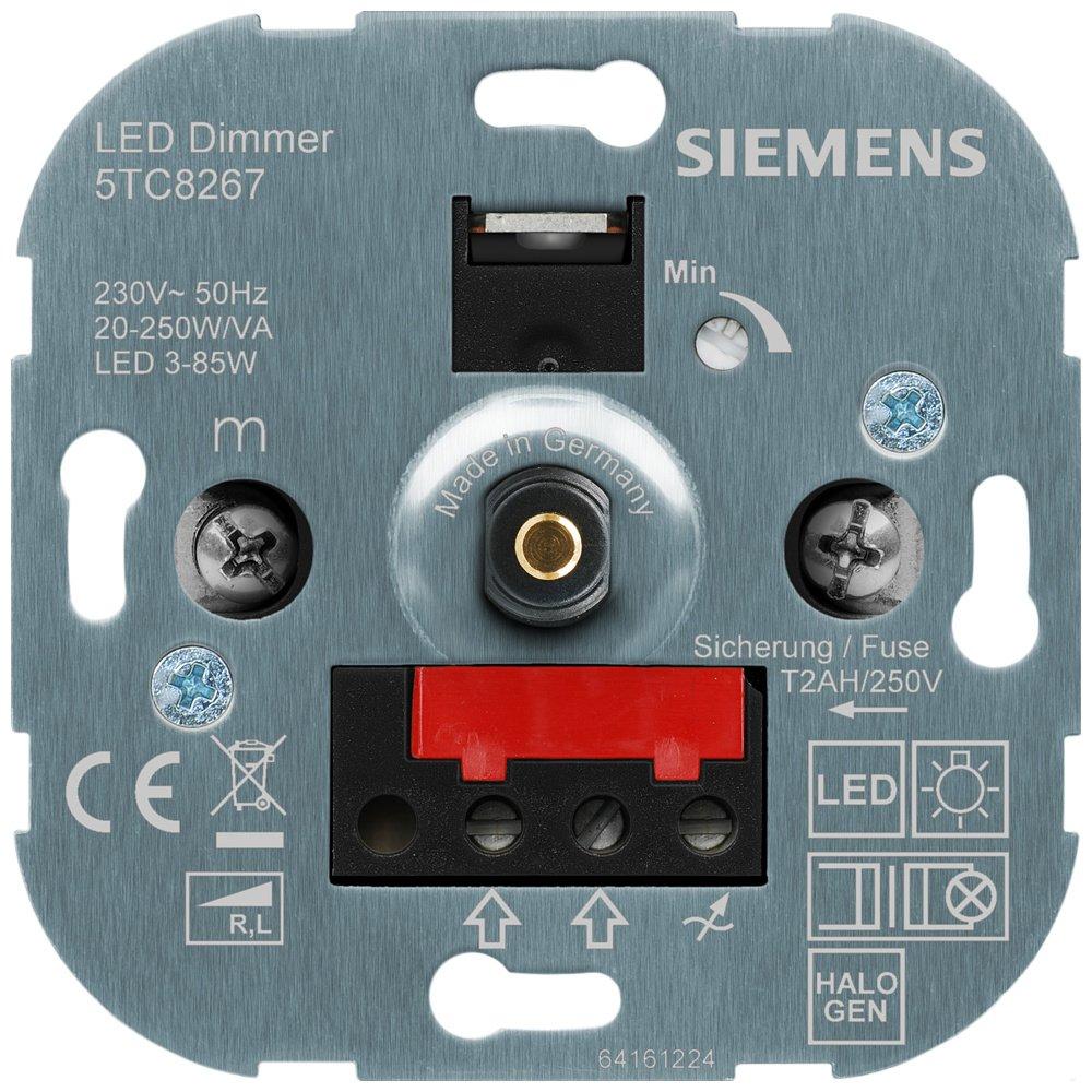Drehdimmer mit Druckknopf An/Aus für LED-Lampen 3-85 W und Glühlampen