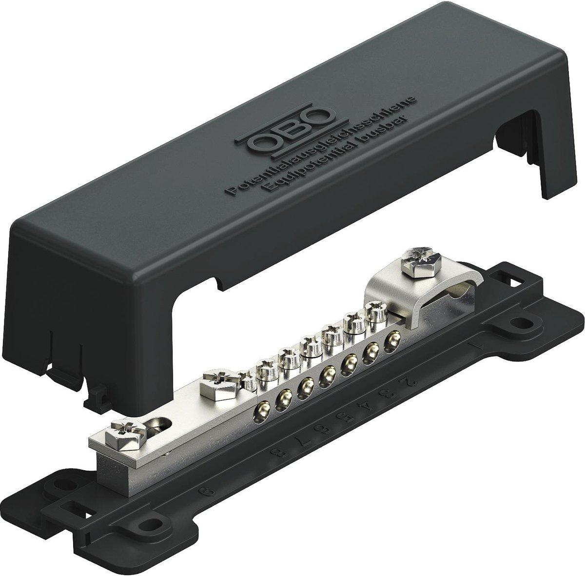 Potentialausgleichsschiene für Außenbereich V2A schwarz