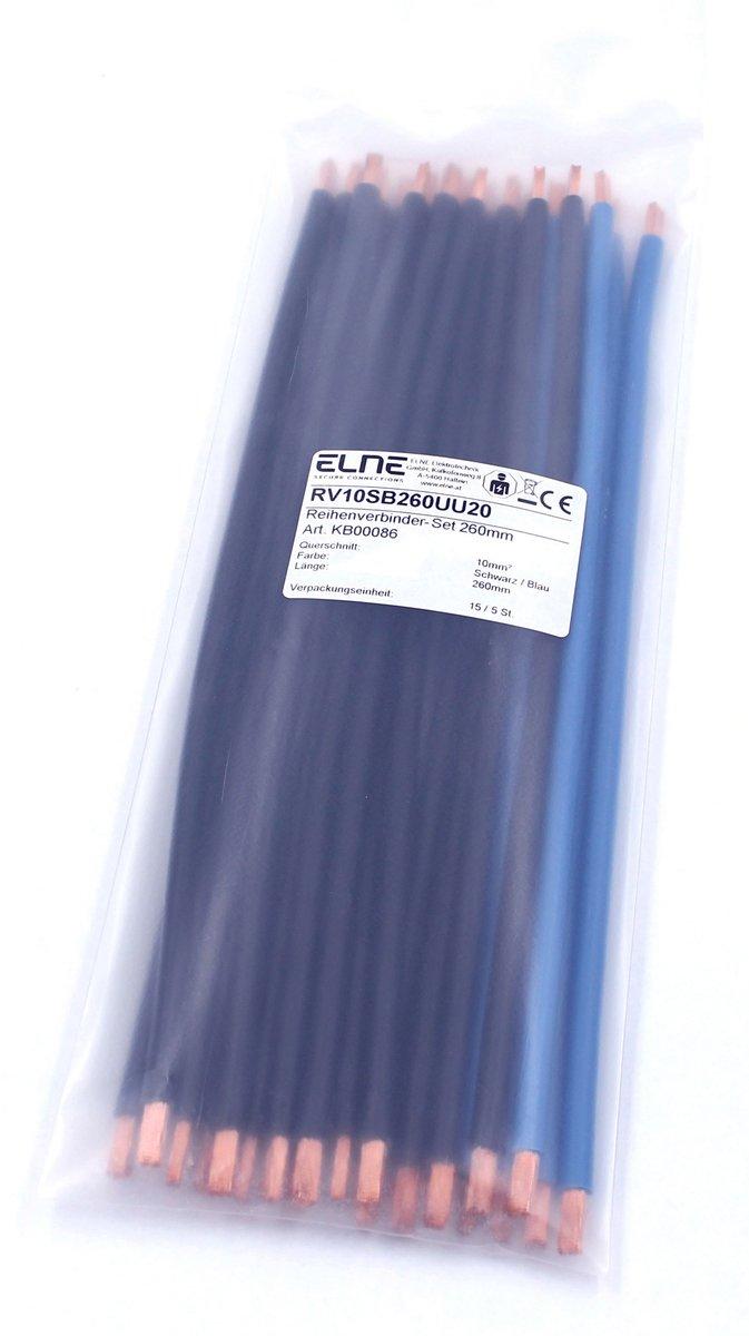 Kabelbrücken-Set 260mm 10 mm2 UV/UV (15x Schwarz, 5xBlau)