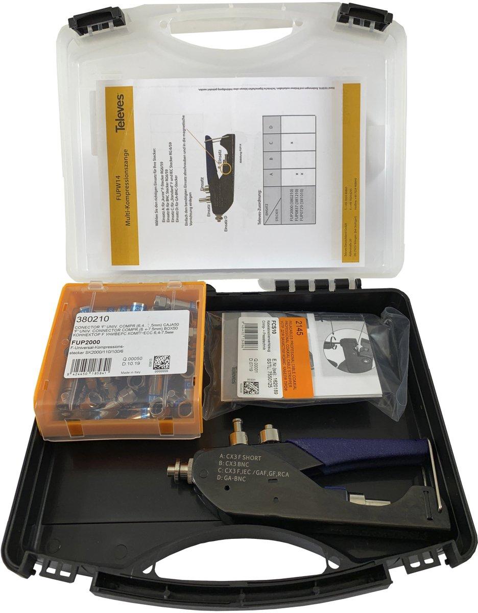 Kompressionswerkzeug für Universal Kompressionstecker und Kabelabisolierer