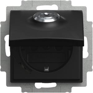 SCHUKO Steckdose Safety+ Klappdeckel gleich schließend schwarz matt - balance SI